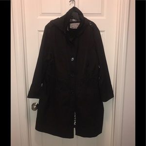 Guess plus size 3x blk trench coat rain repellent